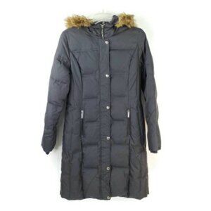MICHAEL Michael Kors Gray Puffer Quilted Down Faux Fur Hooded Coat Womens Size S